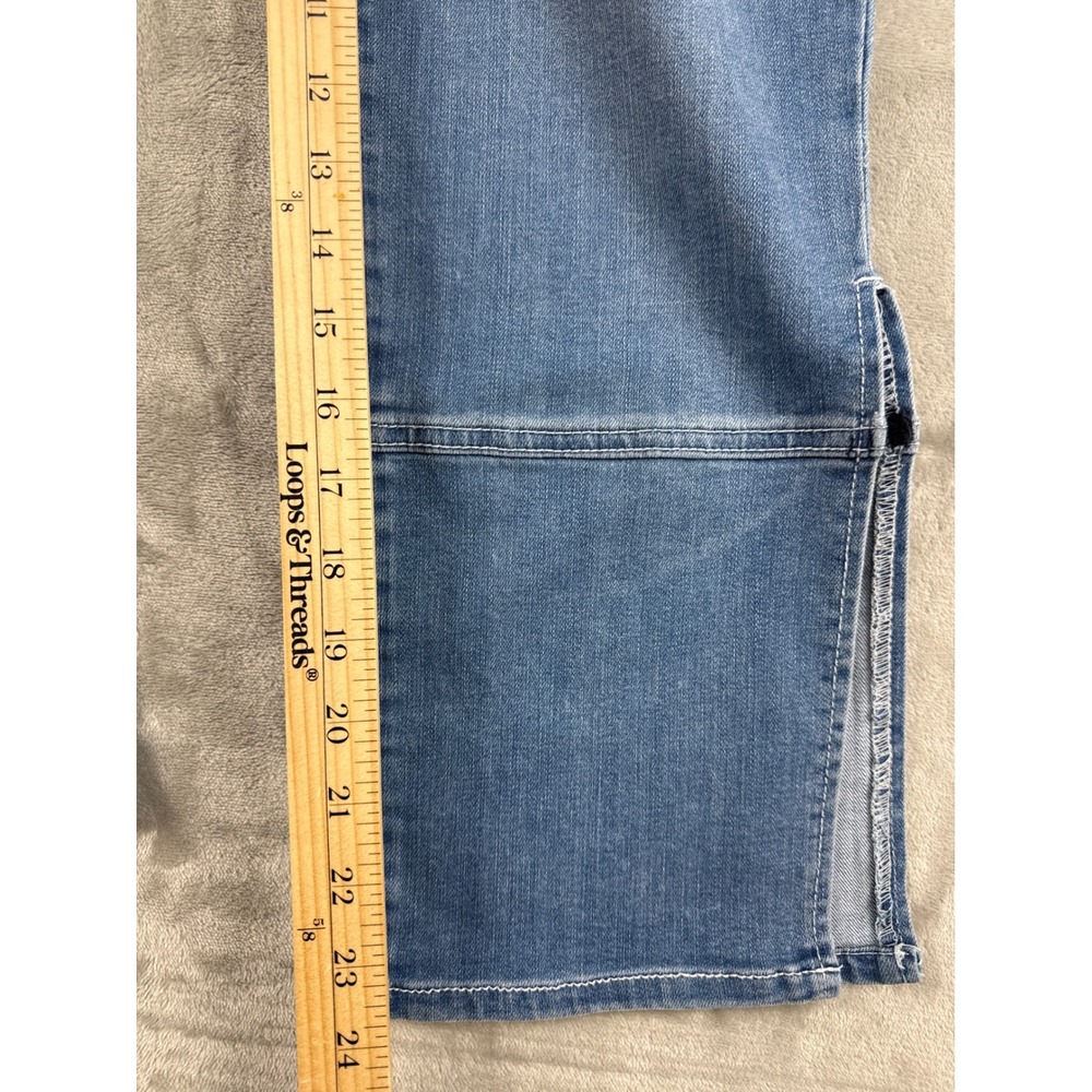 Seven7 Womens High Rise Stovepipe Straight Jeans Blue Side Slit Size 8 - Picture 3 of 8